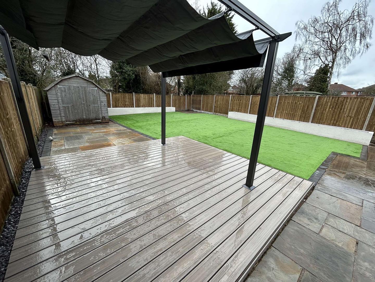 Block Planters, Fencing, Decking, Limestone Patio, Artificial Grass & Pergola Installation – Tadworth (KT20)