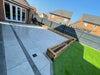 Contemporary Garden Makeover with Planter Sleeper Wall, Artificial Grass and Porcelain Slabs – Norwood (SE25)